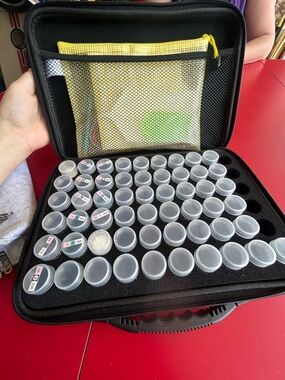 Diamond art tools, diamonds, light pad, and cases